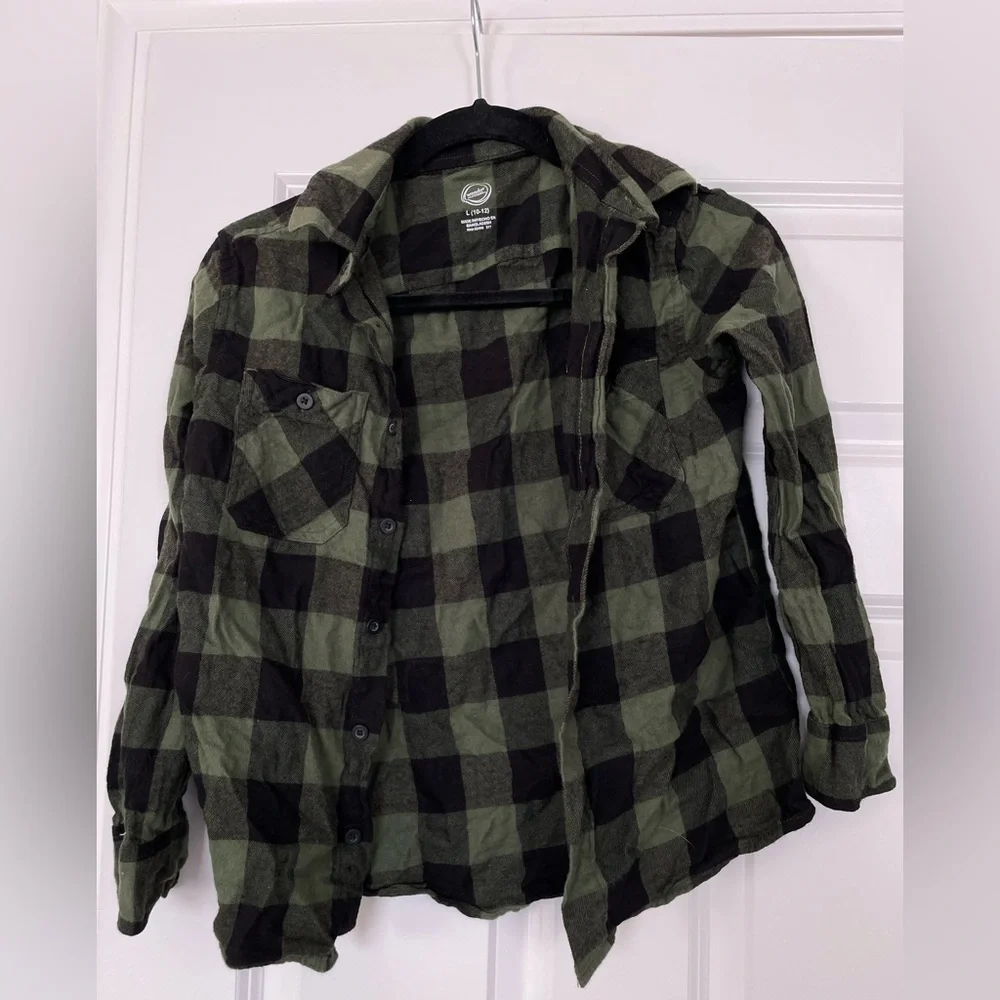 Kids L (10-12) plaid button up